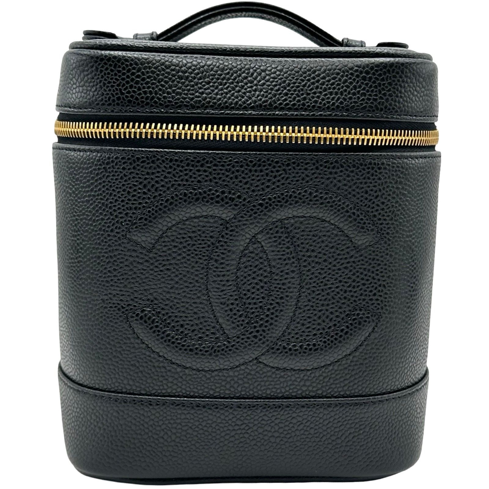 シャネル CHANEL ココマーク バニティバッグ A019998 6番台 ブラック ゴールド金具 キャビアスキン レディース ハンドバッグ