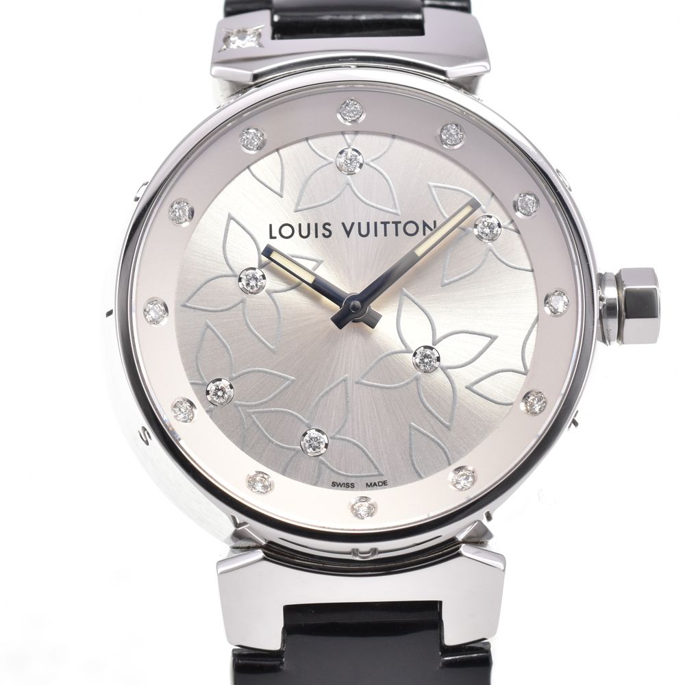 値下 ルイ・ヴィトン LOUIS VUITTON Q131F タンブール ラブリーダイヤモンド 16P ダイヤモンド レディース 美品 箱/保証書 J#144653