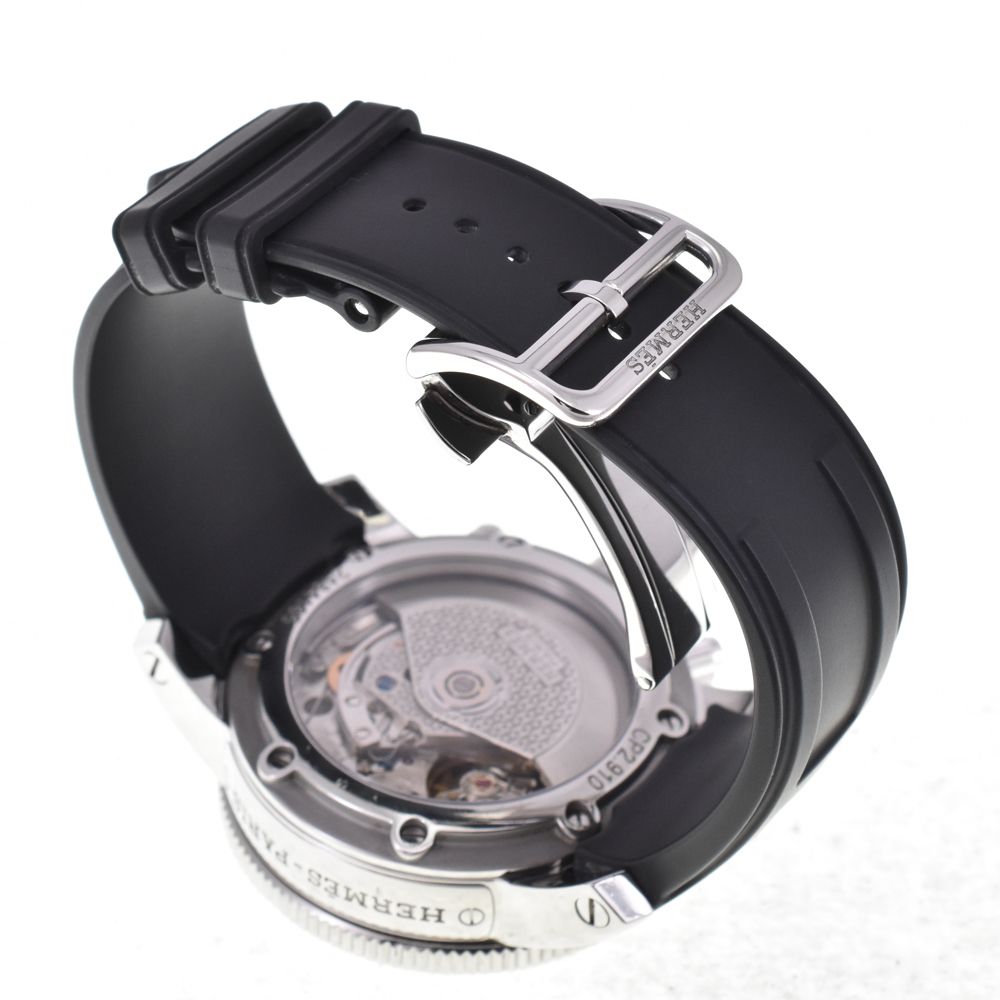 値下 エルメス HERMES CP2.910 クリッパー ダイバー クロノグラフ デイト 自動巻き メンズ 良品 J#144996