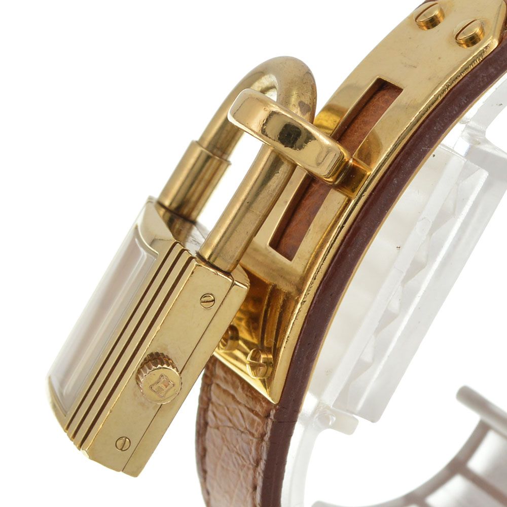 値下 エルメス HERMES ケリーウォッチ GP/レザー クォーツ レディース 良品 J#144665