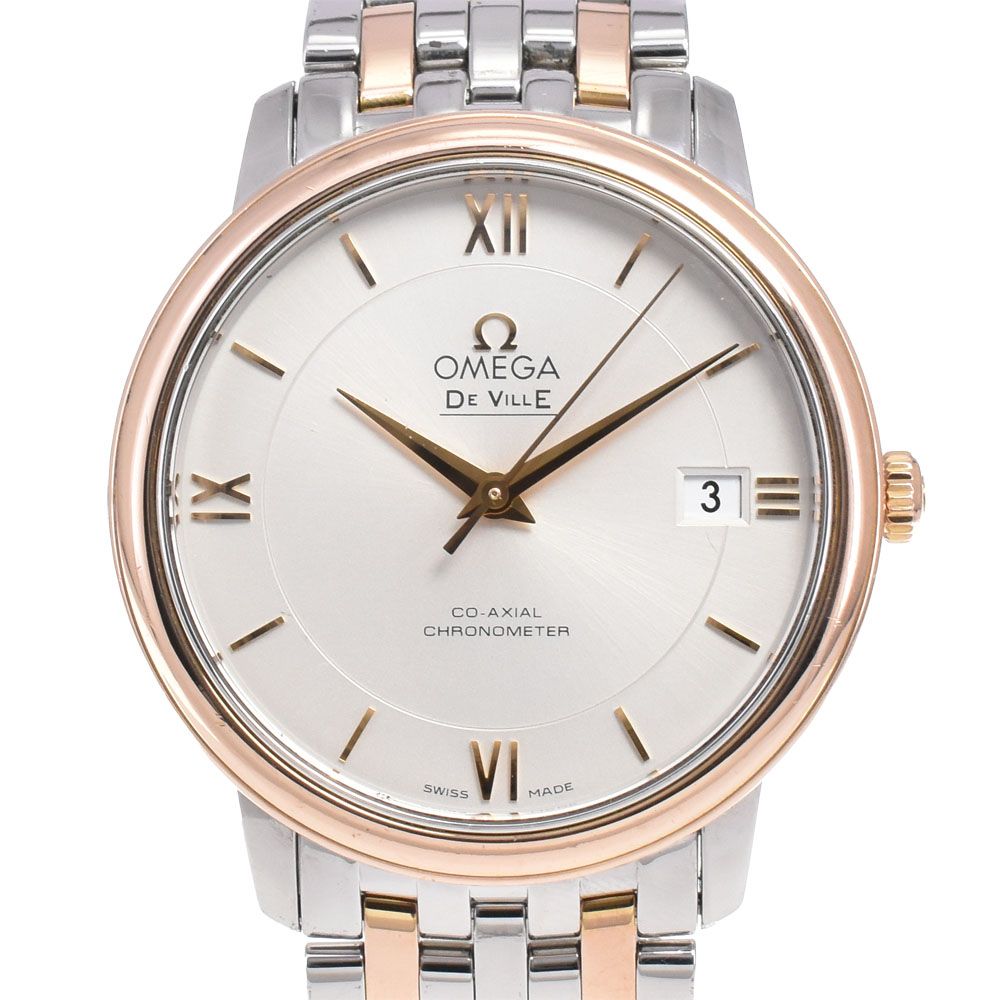 値下 オメガ OMEGA 424.20.37.20.02.002 デビル プレステージ デイト 自動巻き メンズ 良品 J#145115