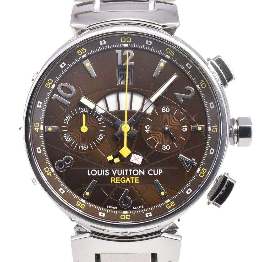 値下 ルイ・ヴィトン LOUIS VUITTON Q1021 タンブール クロノ レガッタ ヴィトンカップ 自動巻き メンズ 美品 J#144761
