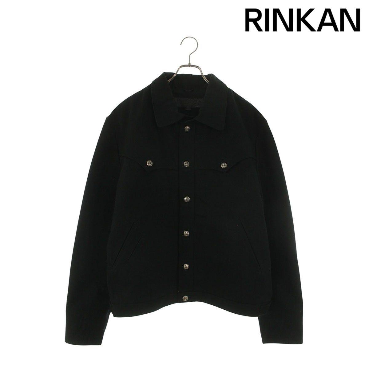 クロムハーツ CLASSIC JEAN/クラシックジーン 袖フローラルレザーパッチクロスボールボタンデニムジャケット メンズ XXL