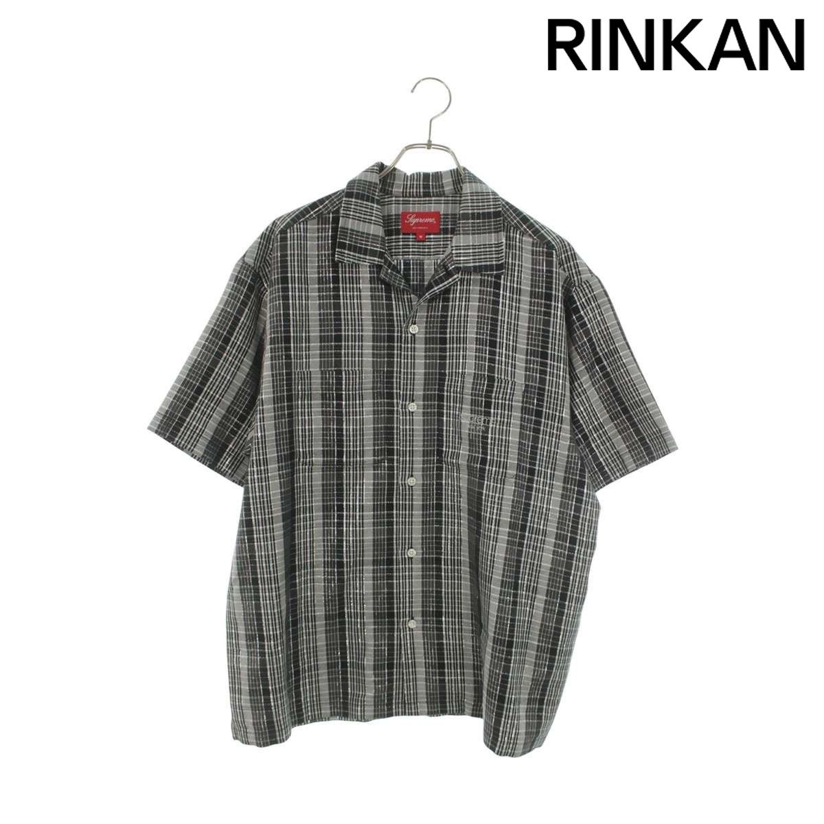 シュプリーム 23SS Metallic Plaid Shirts チェック柄半袖シャツ メンズ M
