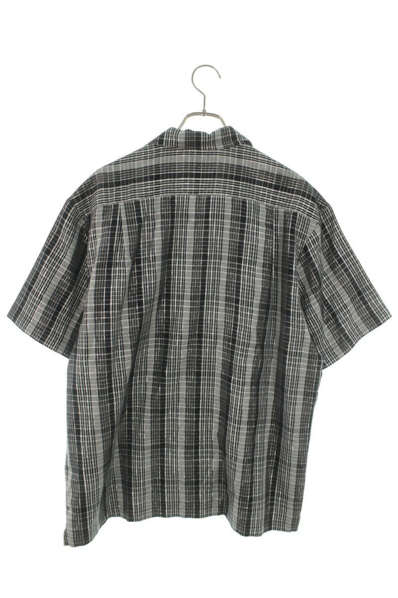 シュプリーム 23SS Metallic Plaid Shirts チェック柄半袖シャツ メンズ M
