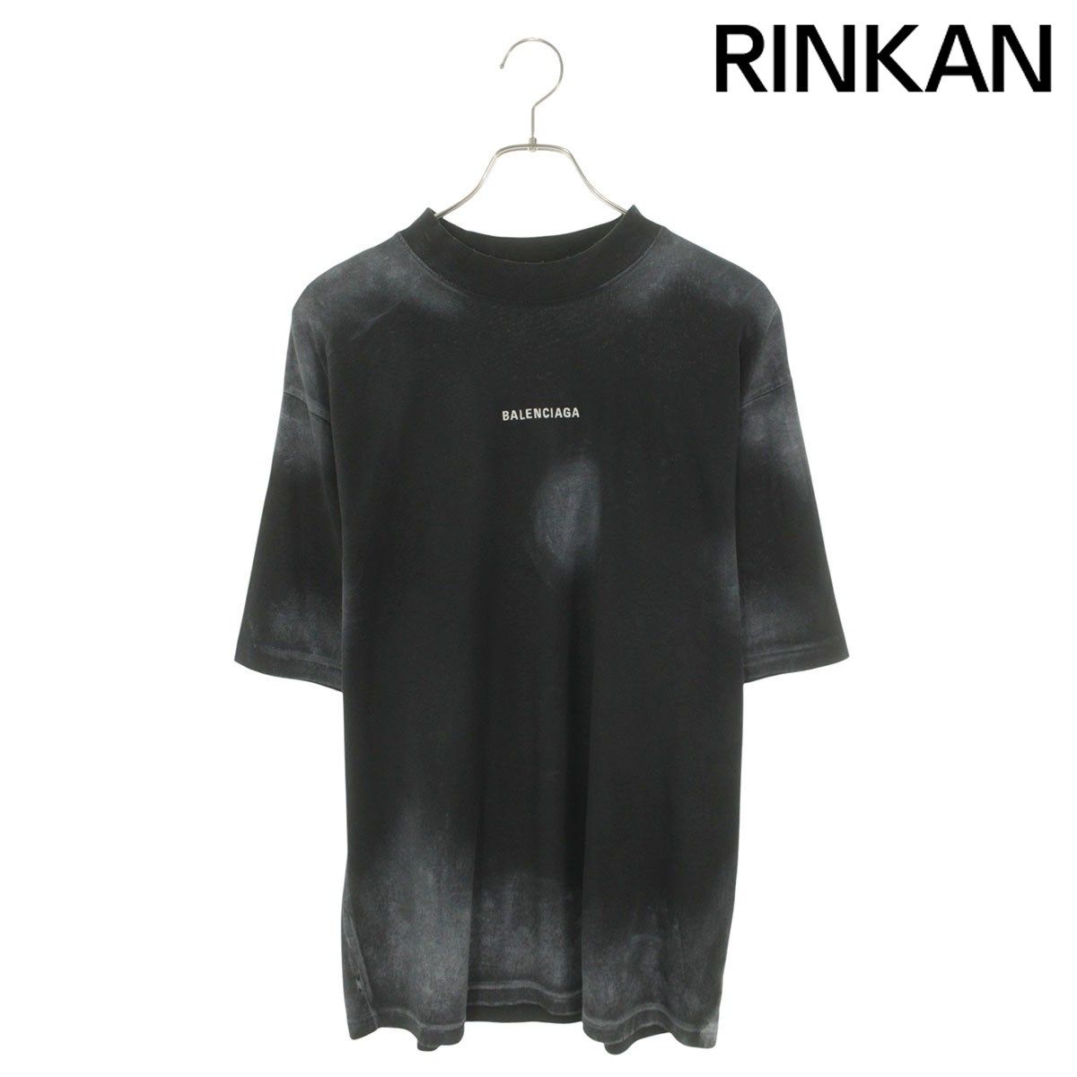 バレンシアガ 25AW 764235 TSV87 ロゴ刺繍フェードTシャツ メンズ XXS