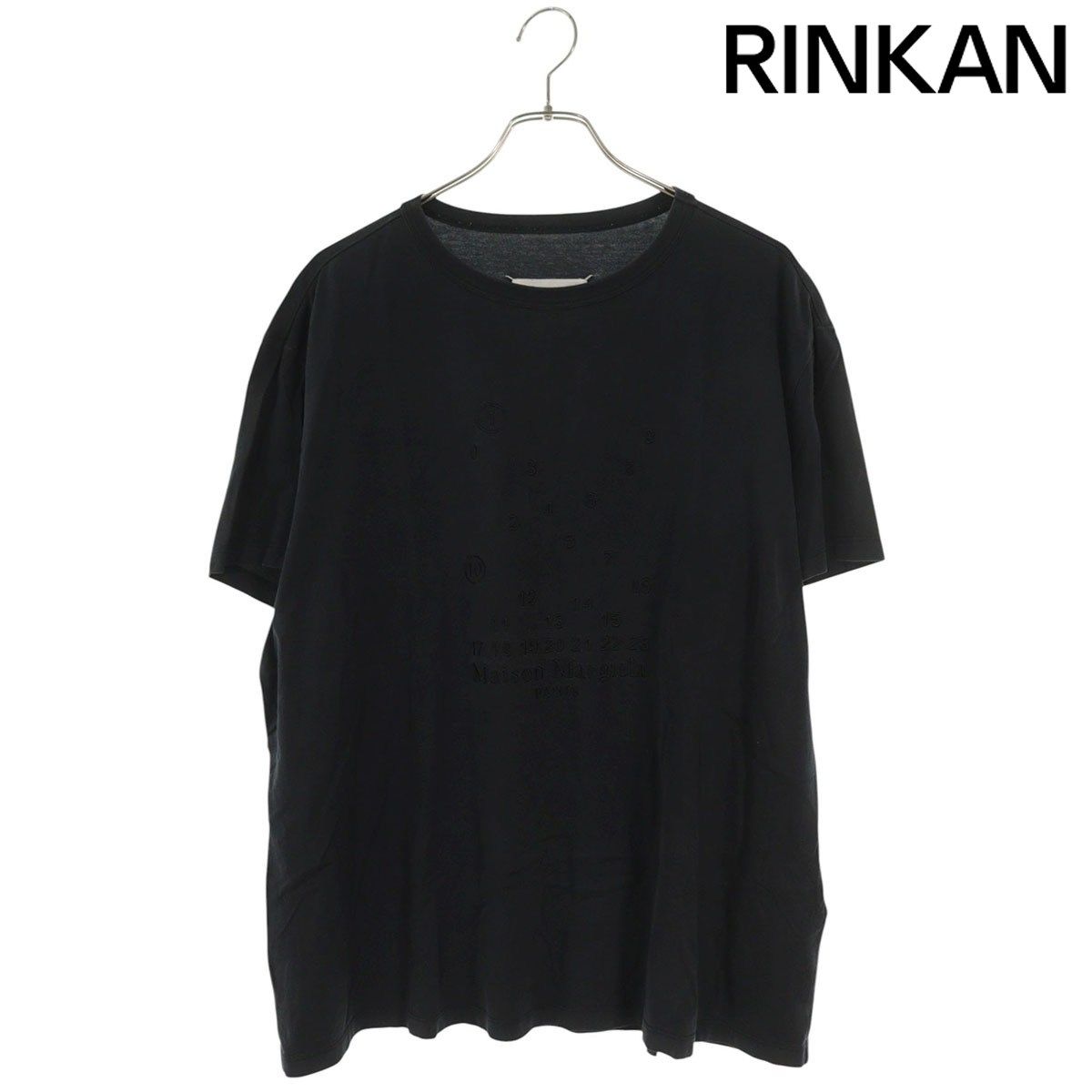 メゾンマルジェラ S50GC0684 カレンダーロゴ刺繍Tシャツ メンズ XL