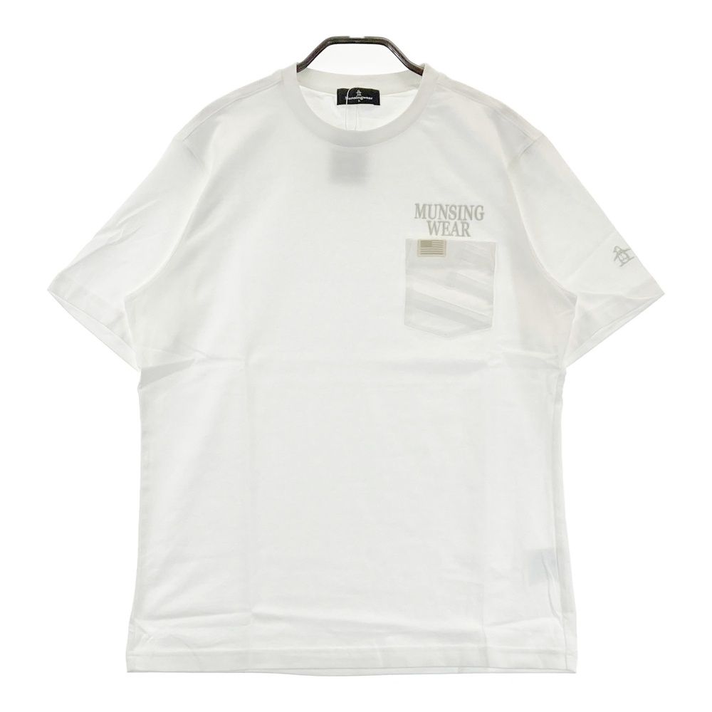 サイズ：L MUNSING WEAR マンシングウェア 半袖Tシャツ ホワイト系 [240101690769] ゴルフウェア メンズ ストスト