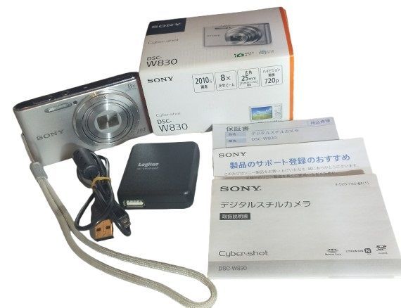 美品 SONY Cyber-shot DSC-W830 シルバー 2010万画素 光学8倍ズーム CCDセンサー コンデジ 動作確認済