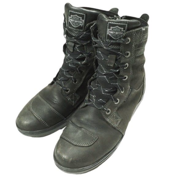 HARLEY DAVIDSON ハーレーダビッドソン 純正 メンズ スタインマンウォータープルーフモーターサイクルブーツ D93696 US9(27cm) BLACK サイドジップ シューズ g26636