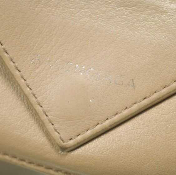 BALENCIAGA バレンシアガ PAPER TINY 三つ折り財布 391446 DLQ0N ベージュ レザー ミニウォレット g24149