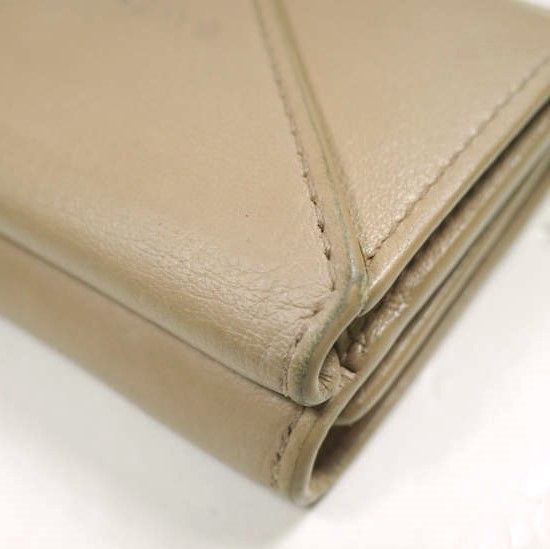 BALENCIAGA バレンシアガ PAPER TINY 三つ折り財布 391446 DLQ0N ベージュ レザー ミニウォレット g24149