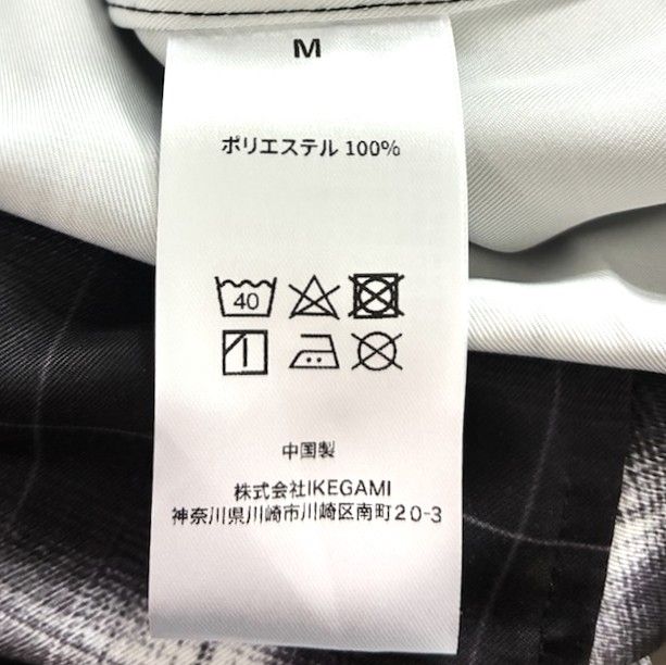 新品 LAST NEST ラストネスト 25AW Printed Flannel Shirts プリントフランネルシャツ M BLACK 長袖 チェック バックプリント トップス g26692