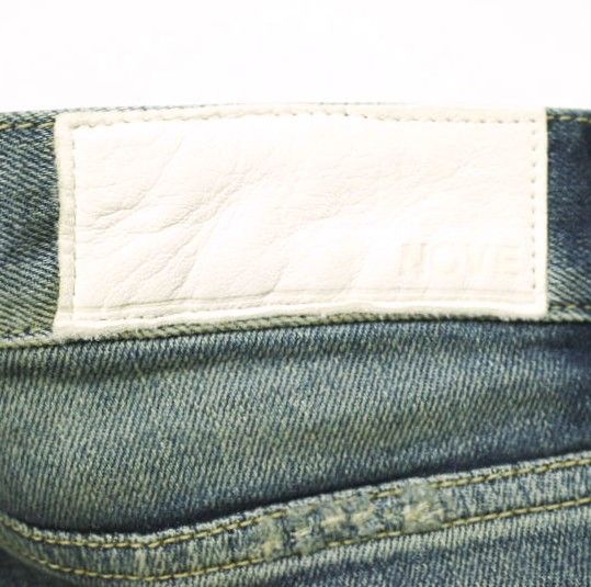 新品 NOVE ノーヴェ 日本製 Damaged Repaired Stretch Denim Pants skinny leg ダメージ＆リペア加工 スキニーデニムパンツ NPC-D024 28 Indigo 定価36,720円 ジップフライ ジーンズ