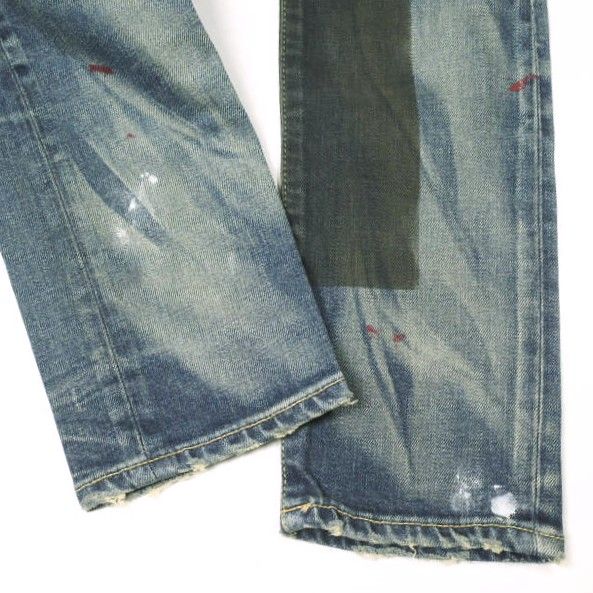 新品 NOVE ノーヴェ 日本製 Damaged Repaired Stretch Denim Pants skinny leg ダメージ＆リペア加工 スキニーデニムパンツ NPC-D024 28 Indigo 定価36,720円 ジップフライ ジーンズ