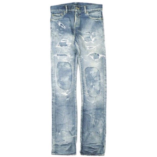 新品 NOVE ノーヴェ 日本製 Damaged Repaired Stretch Denim Pants skinny leg ダメージ＆リペア加工 スキニーセルビッチデニムパンツ NRC-D028 30 Indigo 定価50,760円 ジーンズ
