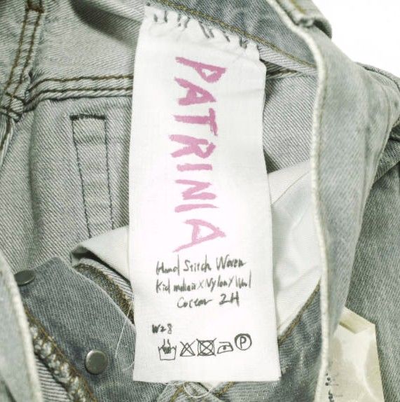 PATRINIA パトリニア Hand Stitched Denim Pants 作業工程2h LEVI'Sリメイク ハンドステッチデニムパンツ W28 BLACK ボタンフライ ジーンズ ボトムス g26664