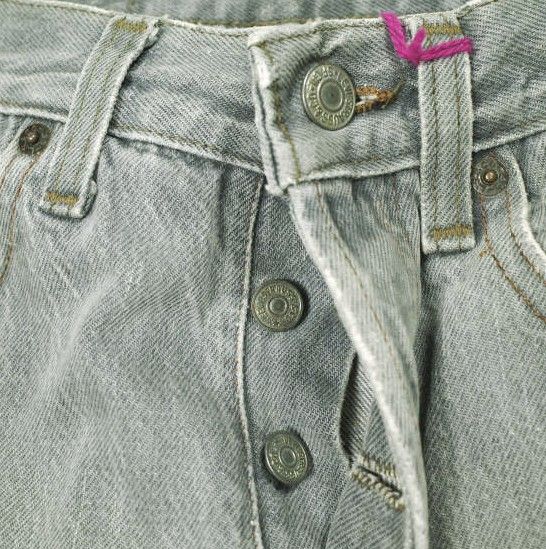 PATRINIA パトリニア Hand Stitched Denim Pants 作業工程2h LEVI'Sリメイク ハンドステッチデニムパンツ W28 BLACK ボタンフライ ジーンズ ボトムス g26664