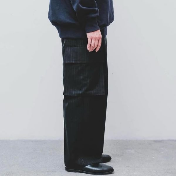 IMA:ZINE x SHO NAGATA イマジン ショウナガタ 別注 日本製 Massive Easy Cargo Slacks ピンストライプ トロピカルウール イージーカーゴスラックス IMA23 214 L NAVY STRIPE パンツ ボトムス IMA:ZINE x SHO NAGATA イマジン ショウナガタ 別注 日本製 Massive Easy Cargo Slacks ピンストライプ トロピカルウール イージーカーゴスラックス IMA23 214 L NAVY STRIPE パンツ ボトムス