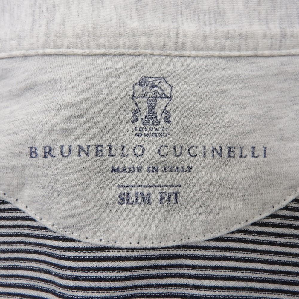 BRUNELLO CUCINELLI ブルネロクチネリ コットン ボーダーポロシャツ