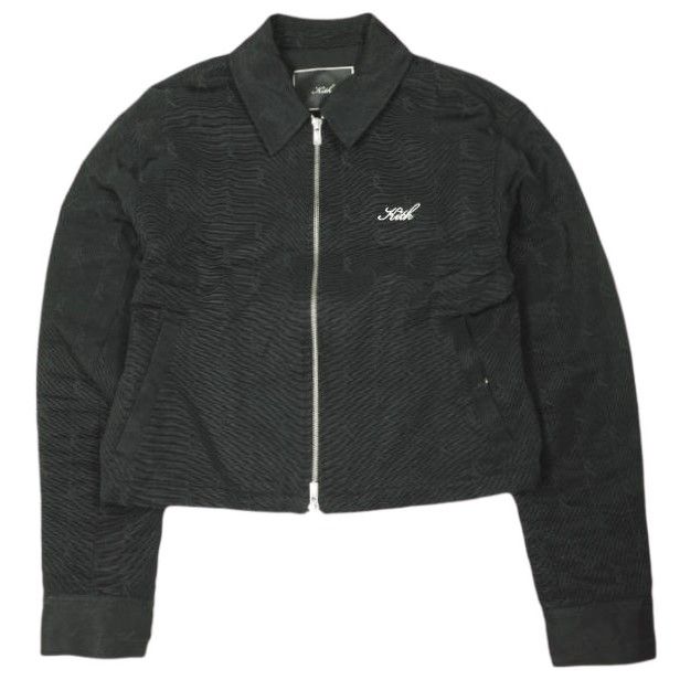 KITH NYC キスニューヨークシティ 25AW Women Corwin Script Faille Jacket ウィメンズ コーウィン スクリプト ファイユジャケット 25011061000630 XS BLACK ジップ ブルゾン アウター