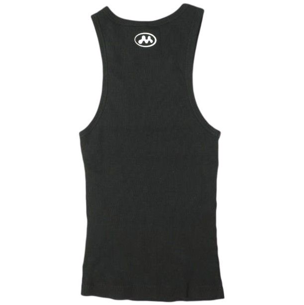 MOWALOLA モワローラ 24SS ポルトガル製 SWEAT TANK ロゴプリント リブタンクトップ MOSS24TA03012372 XS BLACK トップス g26687