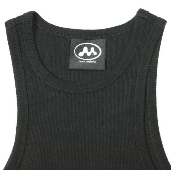 MOWALOLA モワローラ 24SS ポルトガル製 SWEAT TANK ロゴプリント リブタンクトップ MOSS24TA03012372 XS BLACK トップス g26687