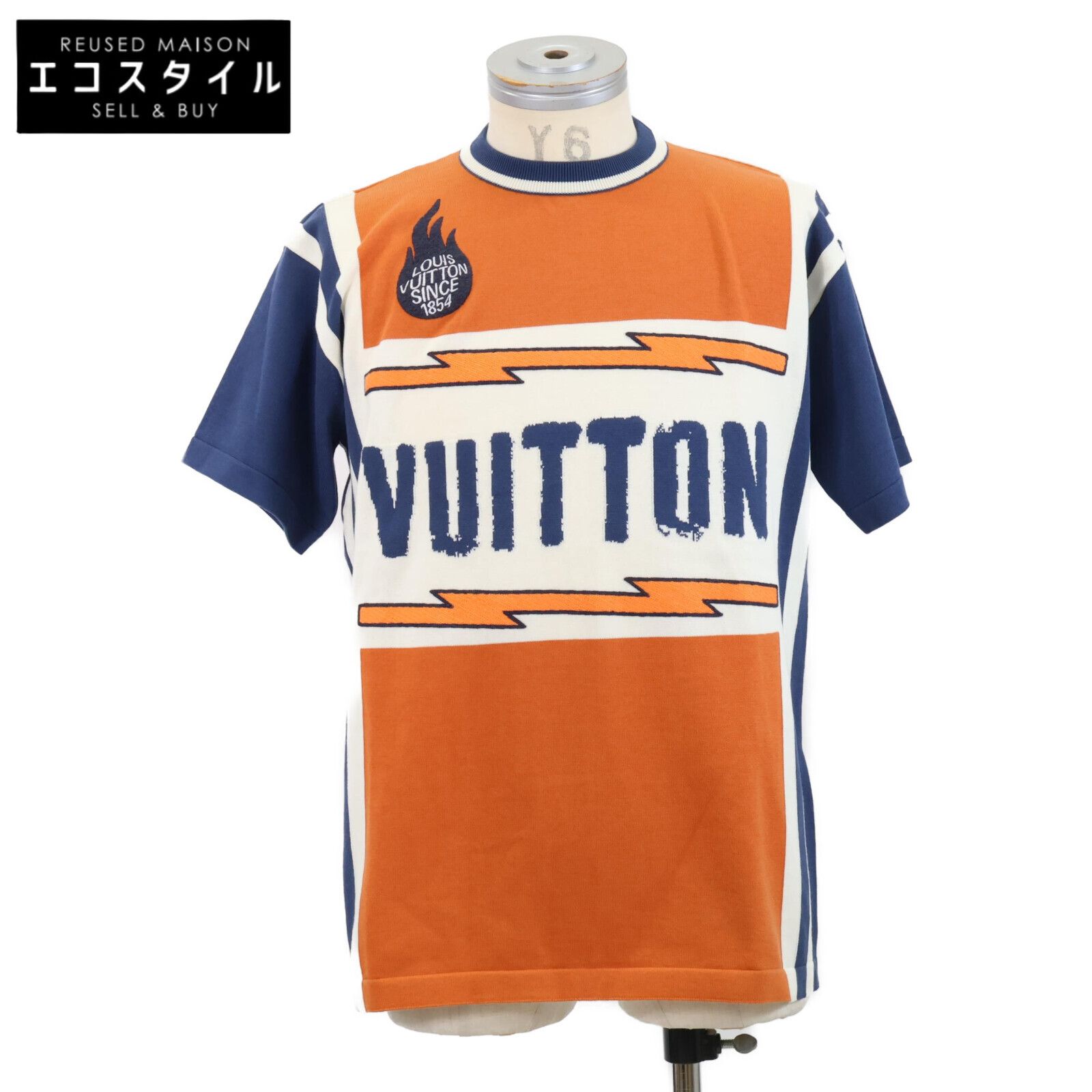 LOUIS VUITTON　ルイヴィトン　【美品/国内正規/24年製】RM241M DFV HQN21W ロゴ入り 半袖ニット カットソー/　XS 72,600円