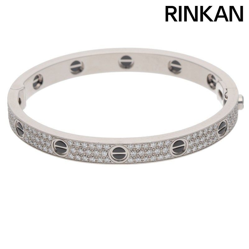 カルティエ LOVE BRACELET ラブブレス K18WGセラミックPAVEダイヤブレスレット メンズ 17