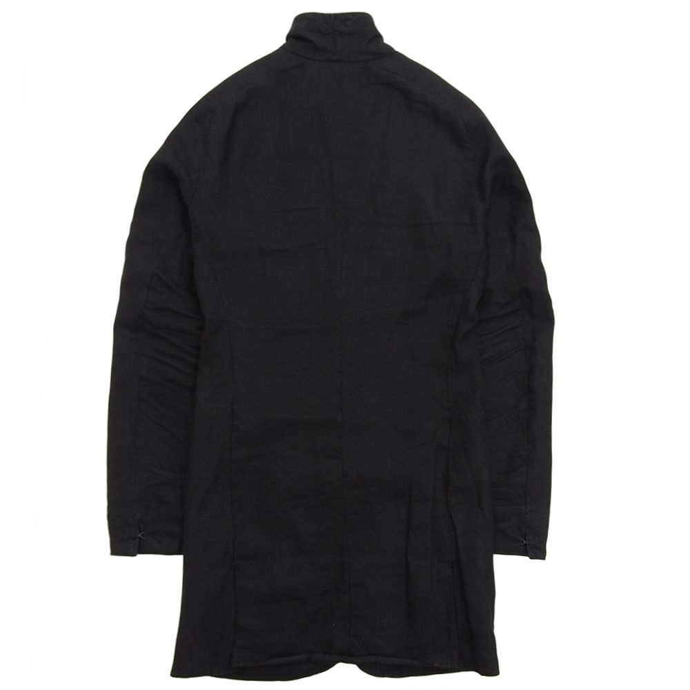 レイヤーゼロ　レイヤーゼロ　リネン ロングジャケット メンズ 黒 ブラック 50 SSM18-29　50