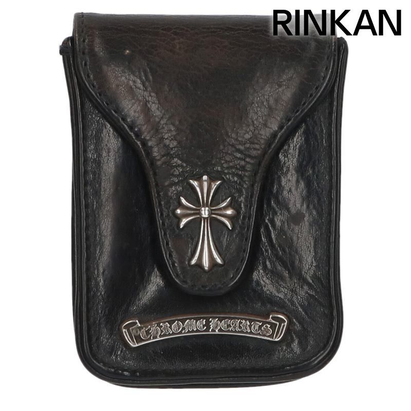 クロムハーツ BLT POUCH CIGARETTE CASE2 ロゴプレートシガレットレザーケース メンズ