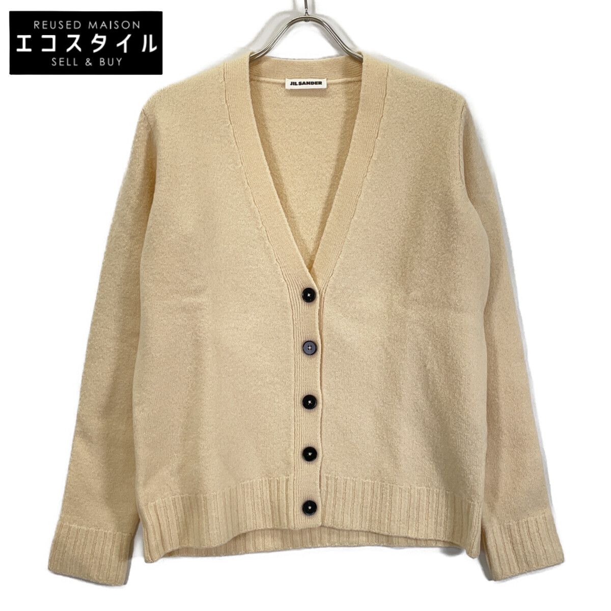 JIL SANDER ジルサンダー 23AW J02GP0055 アイボリー ウール カーディガン 34
