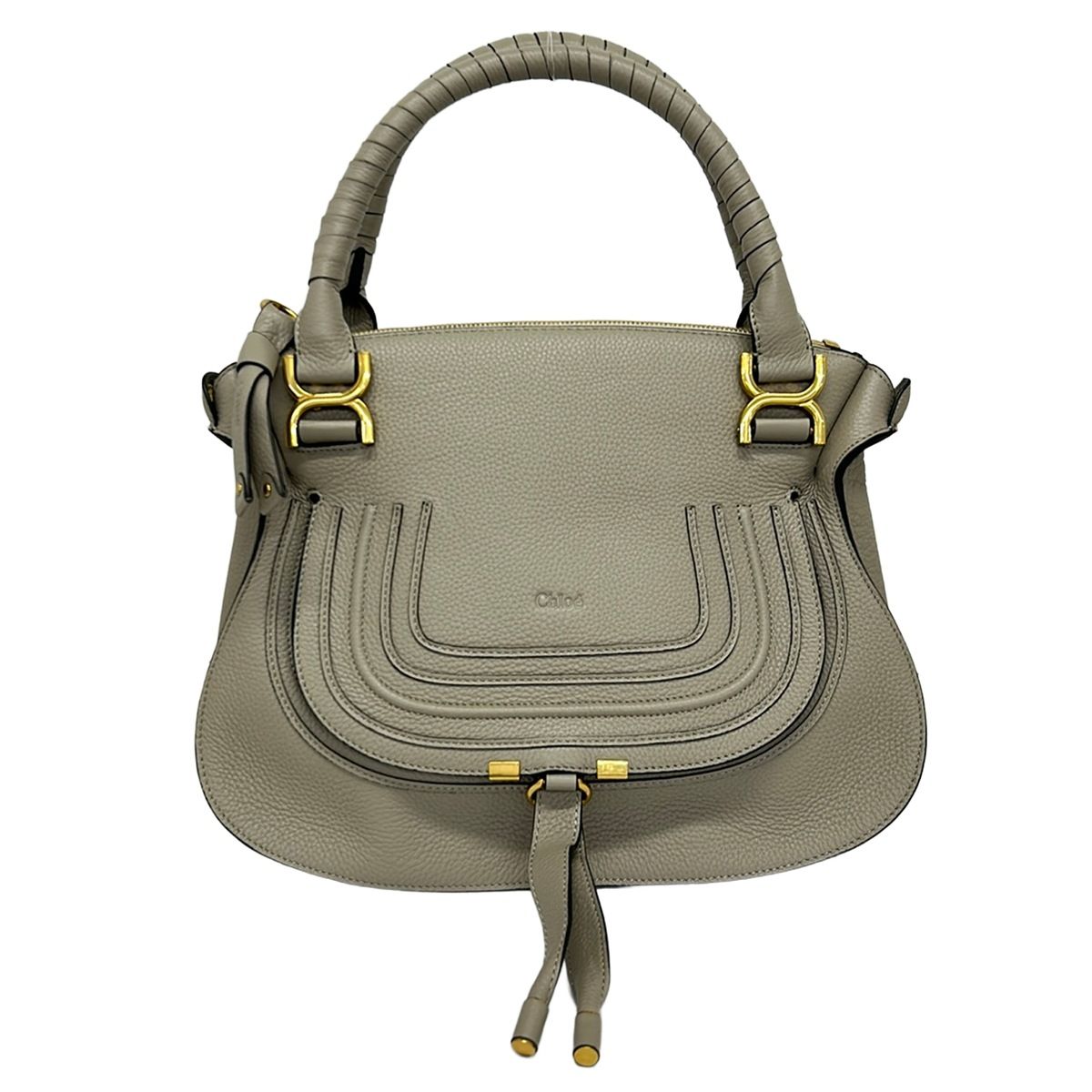 Chloe(クロエ) ハンドバッグ美品 マーシーハンドバッグ グレーベージュ レザー