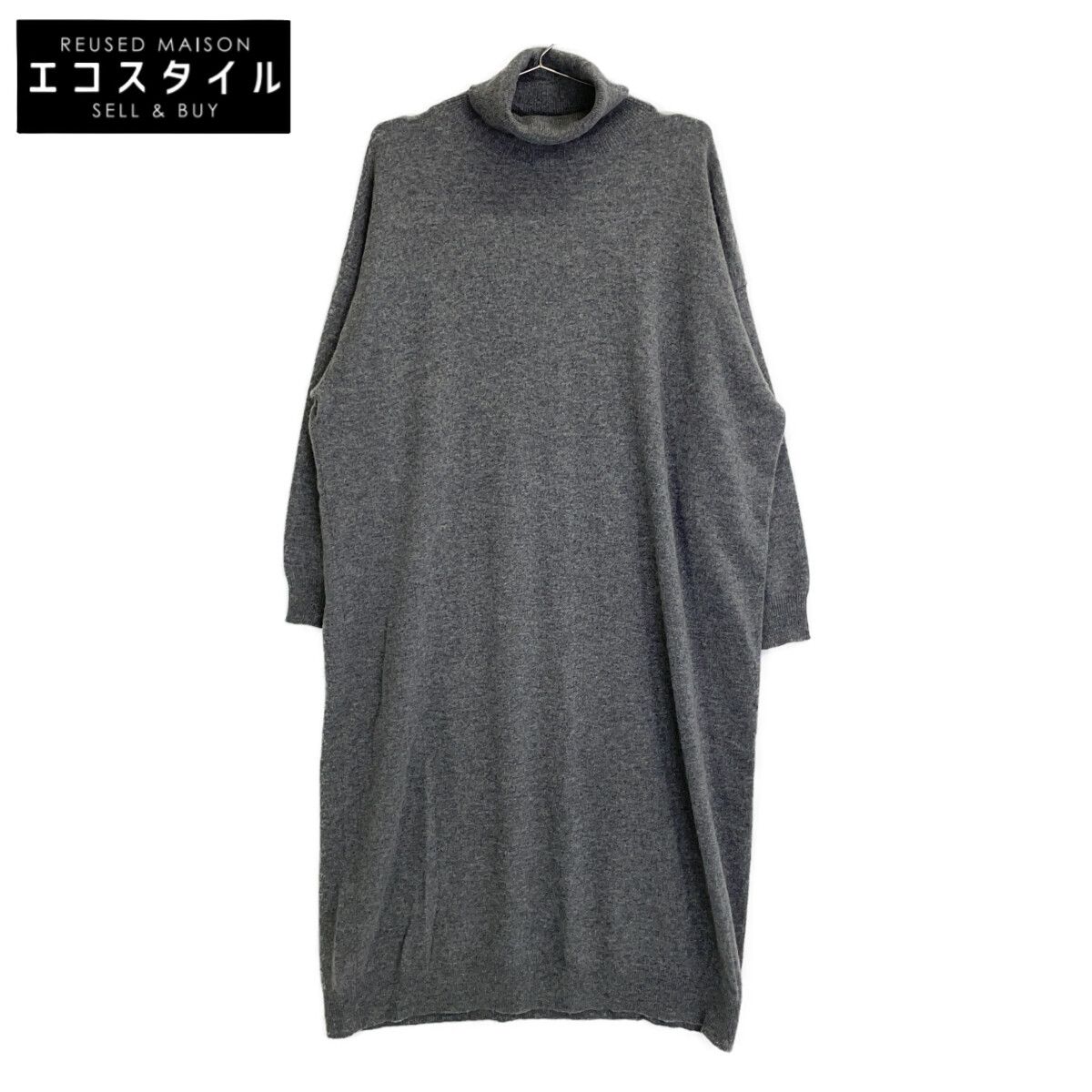 DEMYLEE　デミリー　グレー 3210300186 カシミヤ タートルネック ワンピース　XS