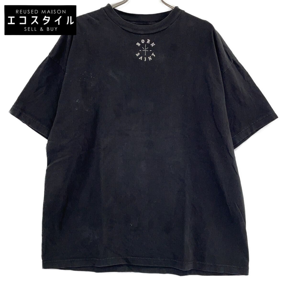 SAINT MICHAEL セントマイケル 24SS ブラック SM-YS8-0000-C06 BORN SAINT 半袖Tシャツ XXL