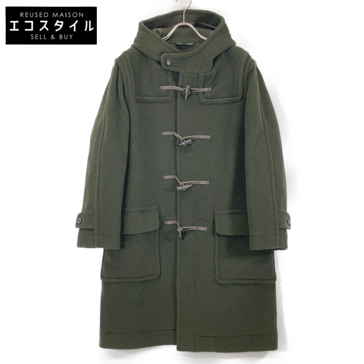 INVERTERE インバーティア 英国製 IV192BM25031 カーキ ウール Joshua Ellis Duffle Coat ダッフルコート 36
