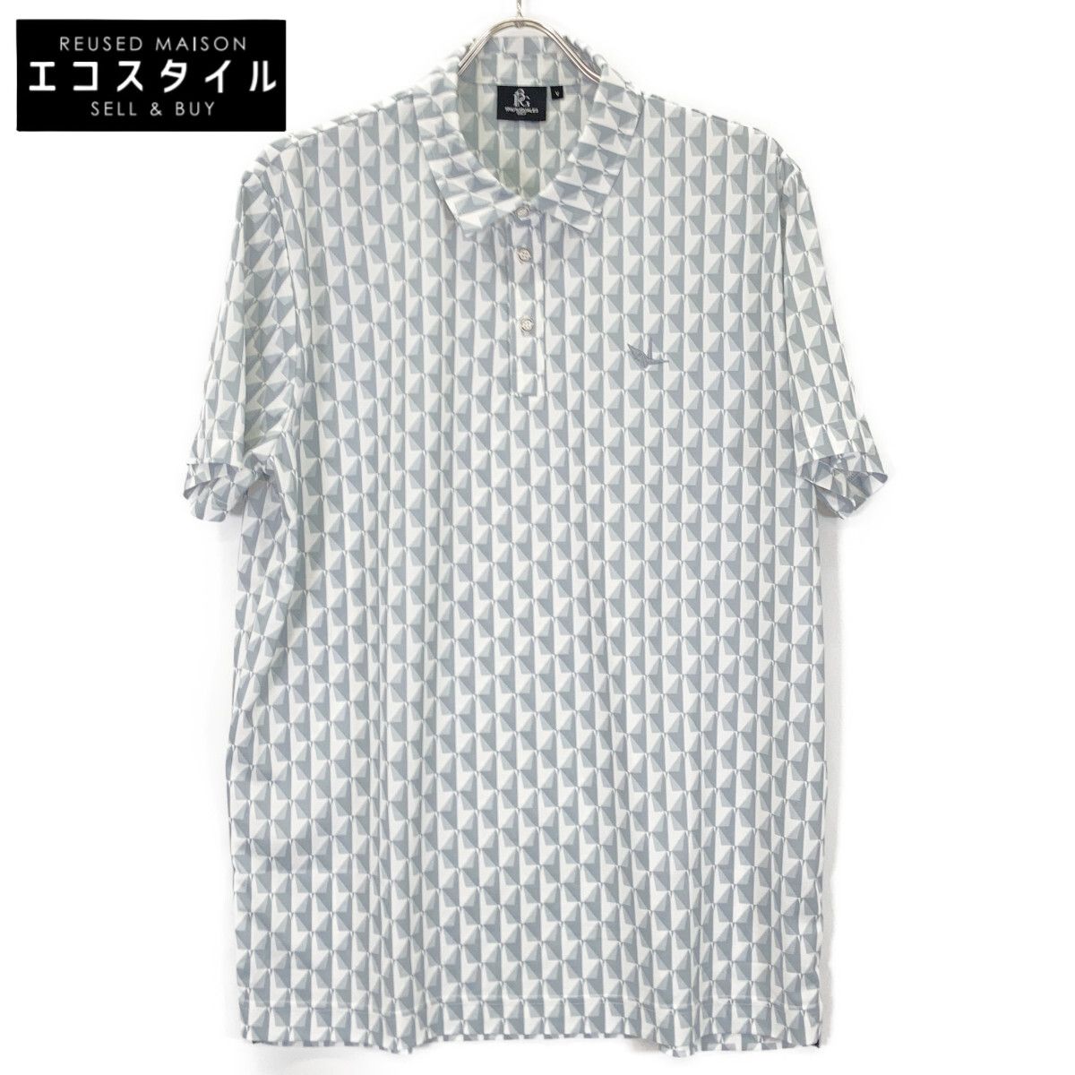 1piu1uguale3　ウノピゥウノウグァーレトレ　GOLF GCT002 113 GOLF CLASSIC / S/S POLO ORIZURU 総柄 半袖ポロシャツ/　V