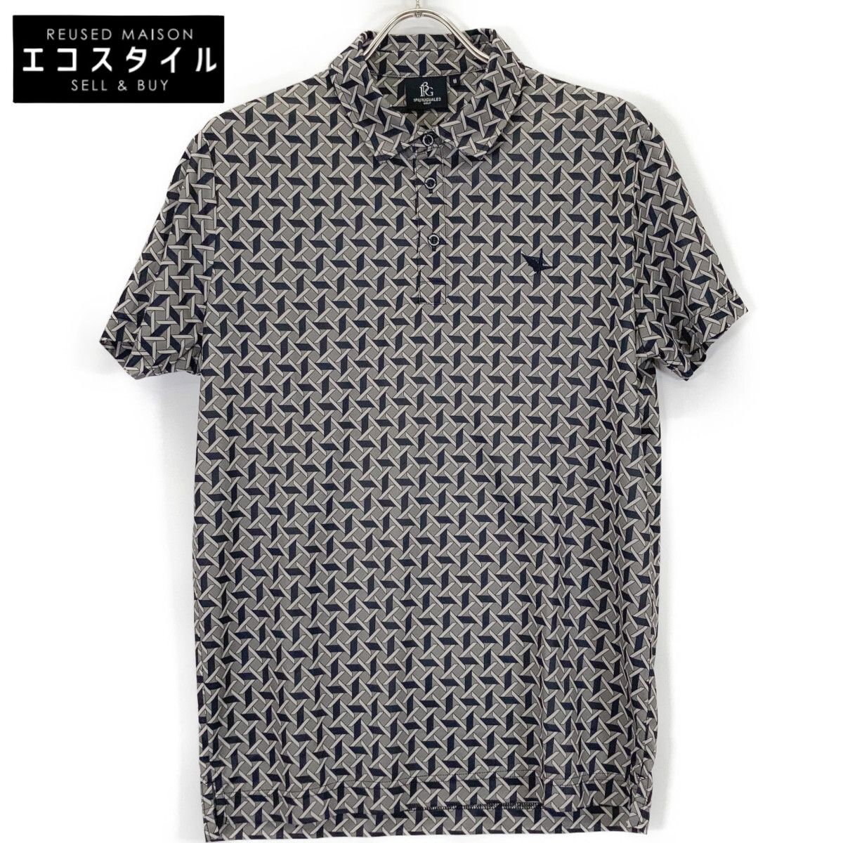 1piu1uguale3 ウノピゥウノウグァーレトレ GOLF GCT003 113 GOLF CLASSIC / S/S POLO ORIZURU 総柄 半袖ポロシャツ/ III