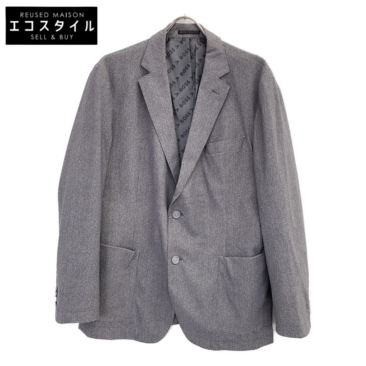 BOSS　ボス　P-Hanry-J-Fl-Wg-241 グレー ハウンドトゥース スリムフィット テーラードジャケット　42