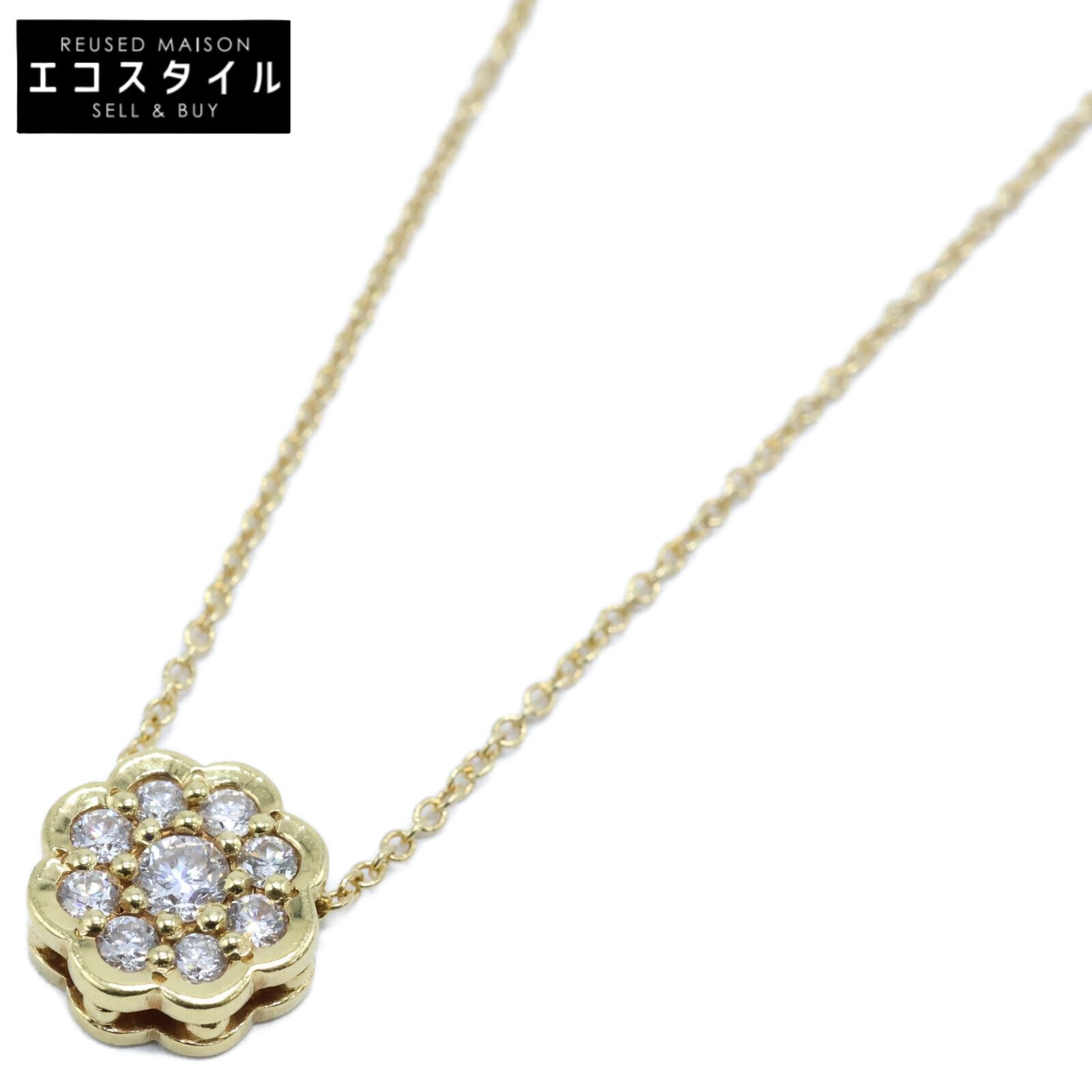 JASON DOW　ジェイソン ダウ　美品 750YG ロータス ラヴァリエ 0.26ct ダイヤモンド 54,121円