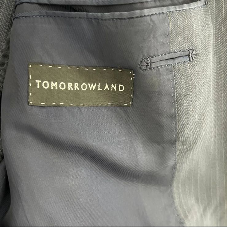 トゥモローランド tomorrowland ネイビー ストライプ ビジネススーツ