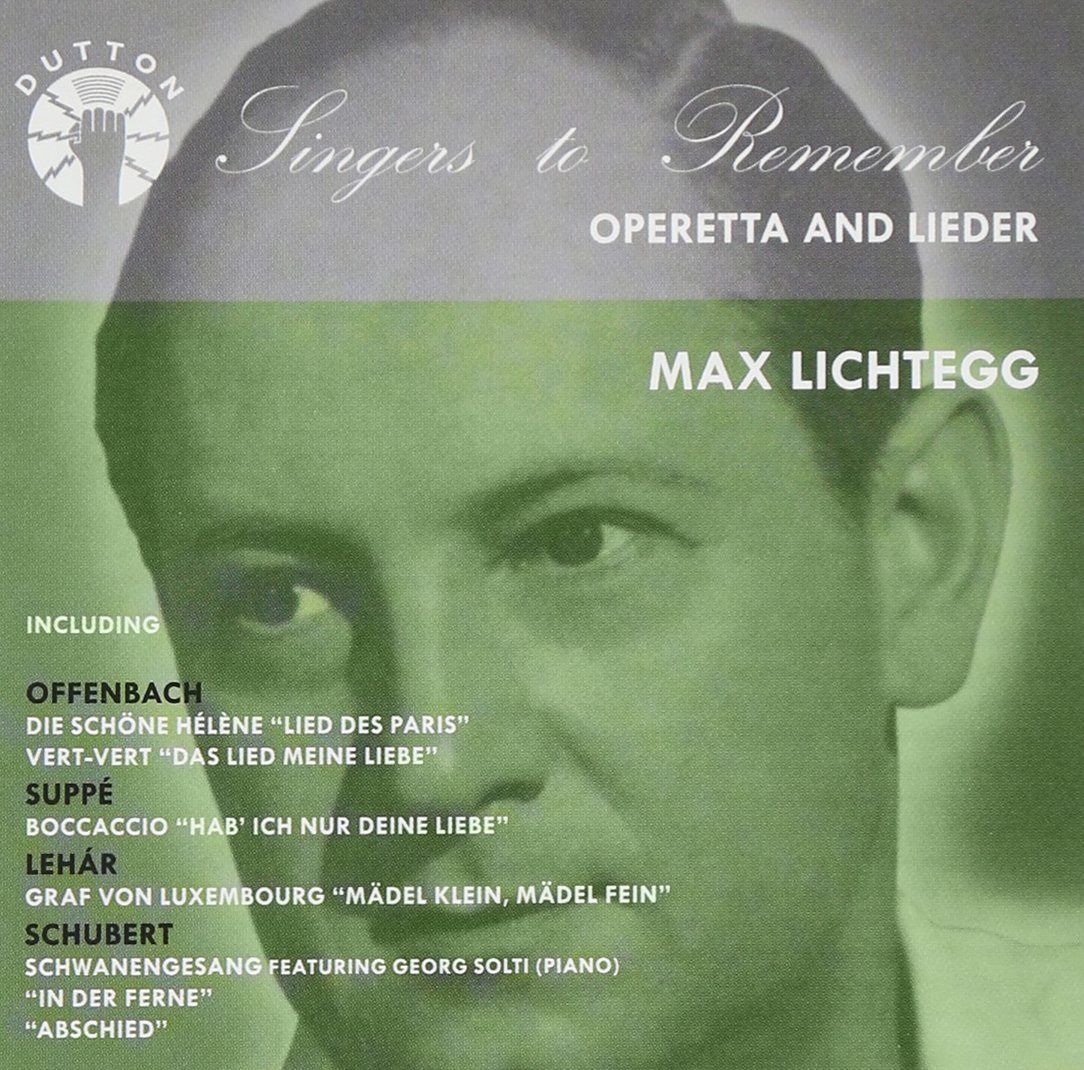 【CD】Max Lichtegg Operetta & Lieder: Reinshagen / Zurich Tonhalle O Solti(P)