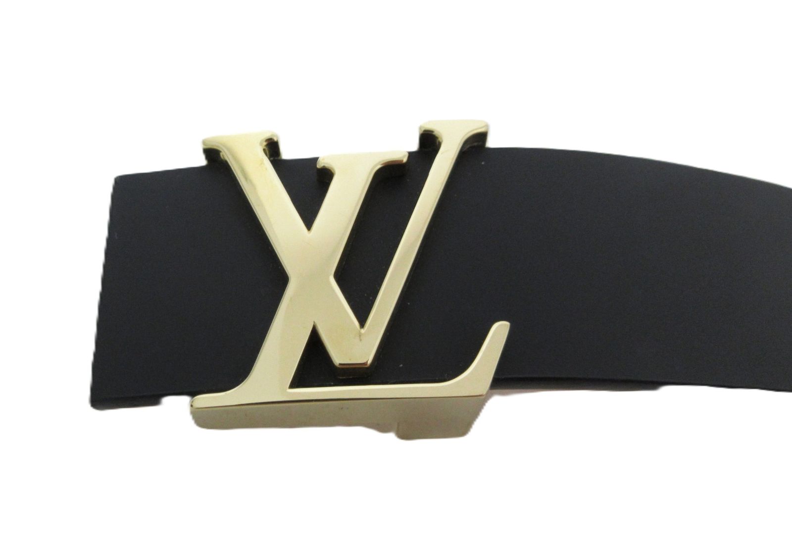 LOUIS VUITTON/ルイ ヴィトン サンチュール イニシャルベルト 100/40 ブラック/ブラウン/ゴールド M6901 ロゴ ベルト 【中古】