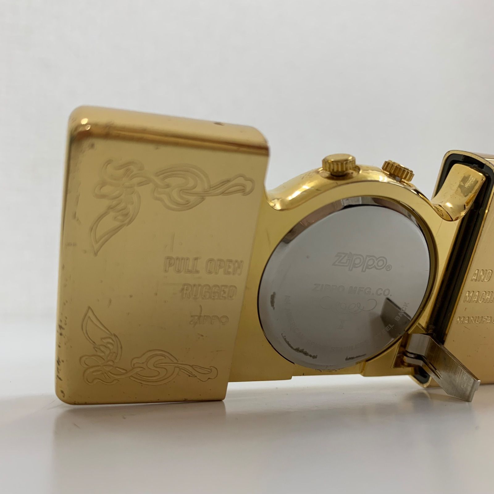 ZIPPO型の時計　限定品1000 ZIPPO ポケットクロック 限定1000個 No.0156 アラーム付 箱付 ジャンク