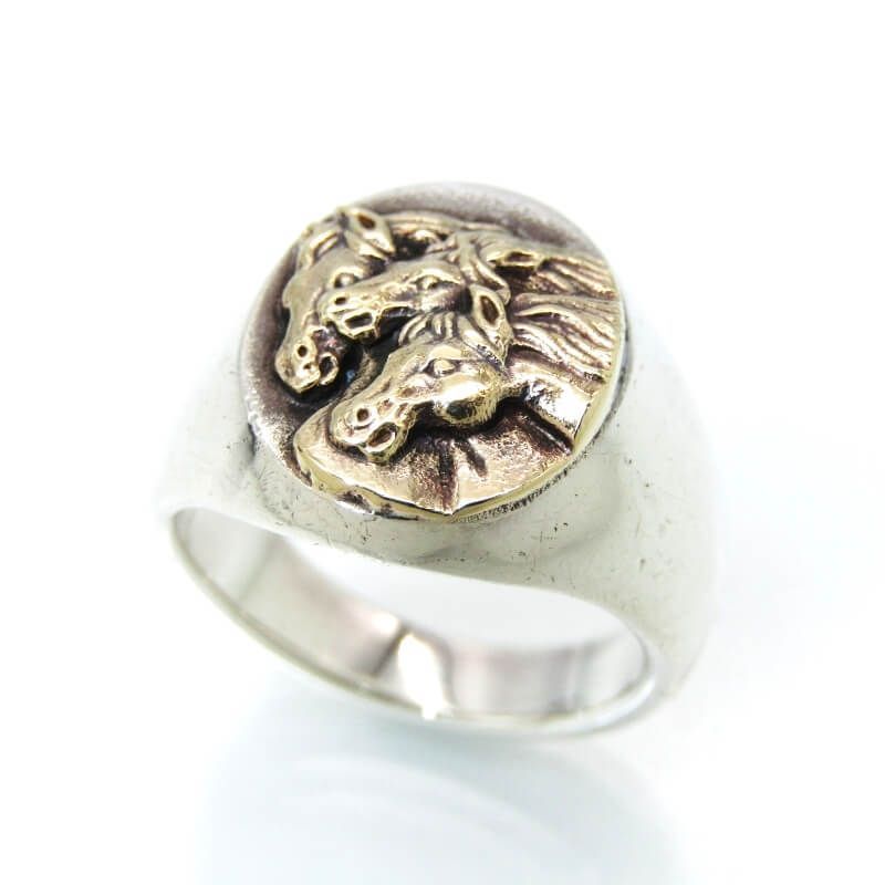 Peanuts&Co ピーナッツカンパニー リング PHARAOHS HORSES RING OVAL SV/K10 ファラオホース オーバル シグネット SV925 13号 28012572