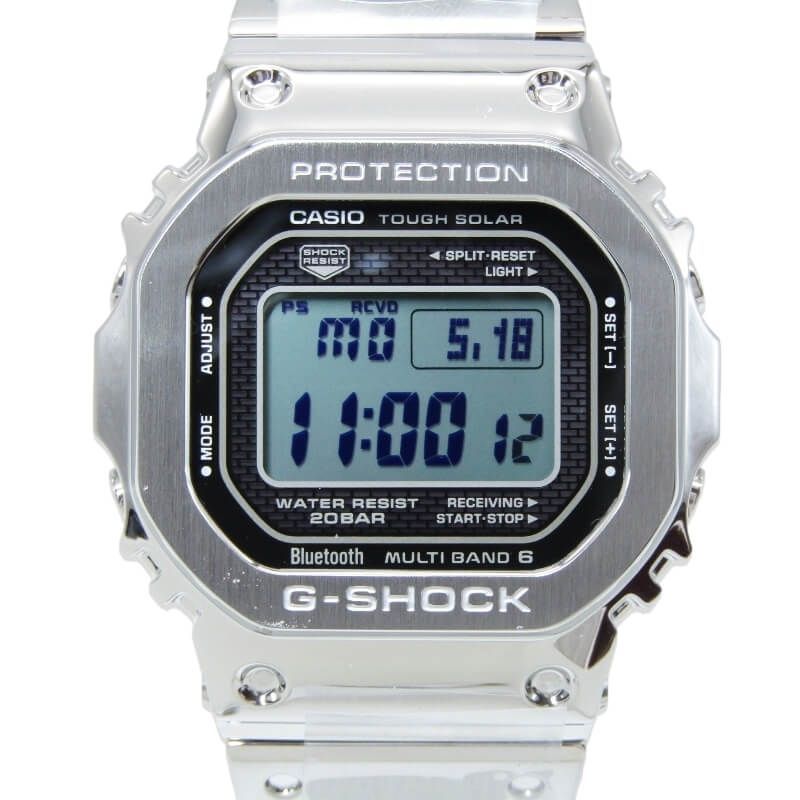 未使用 CASIO G-SHOCK Gショック GMW-B5000D-1JF フルメタル FULL METAL 電波ソーラー スクエア デジタル Bluetooth シルバー 28012625
