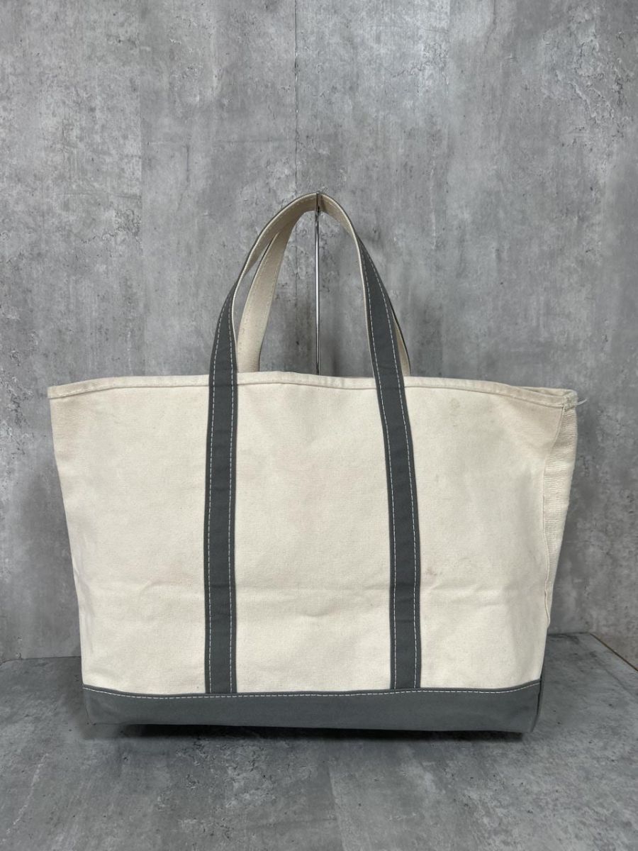 L.L.Bean エルエルビーン ボート アンド トート バッグ size-/白ｘグレー ■■◎レディース