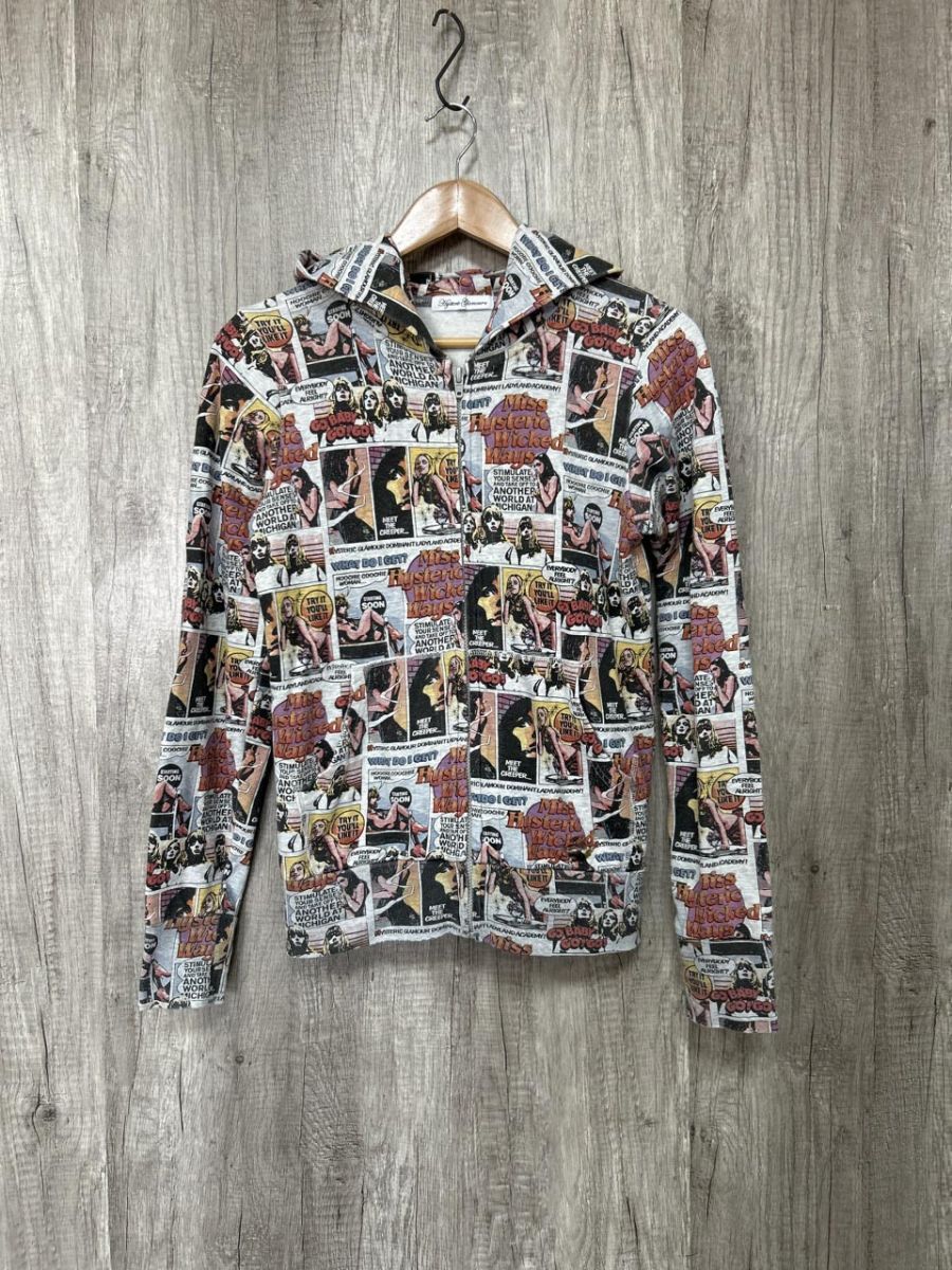 Hysteric Glamour ヒステリックグラマー 総柄 ジップアップ パーカー sizeF/マルチカラー ■■◎レディース
