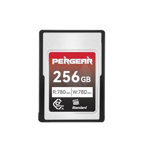 Pergear 256GB CFexpress Type A メモリカード 最大 780MB/秒の読み取り速度 780MB/秒の書き込み速度で 4K 120P、8K 30P 録画に対応 (Standardシリーズ) (256, GB) 5年間 c6bab584