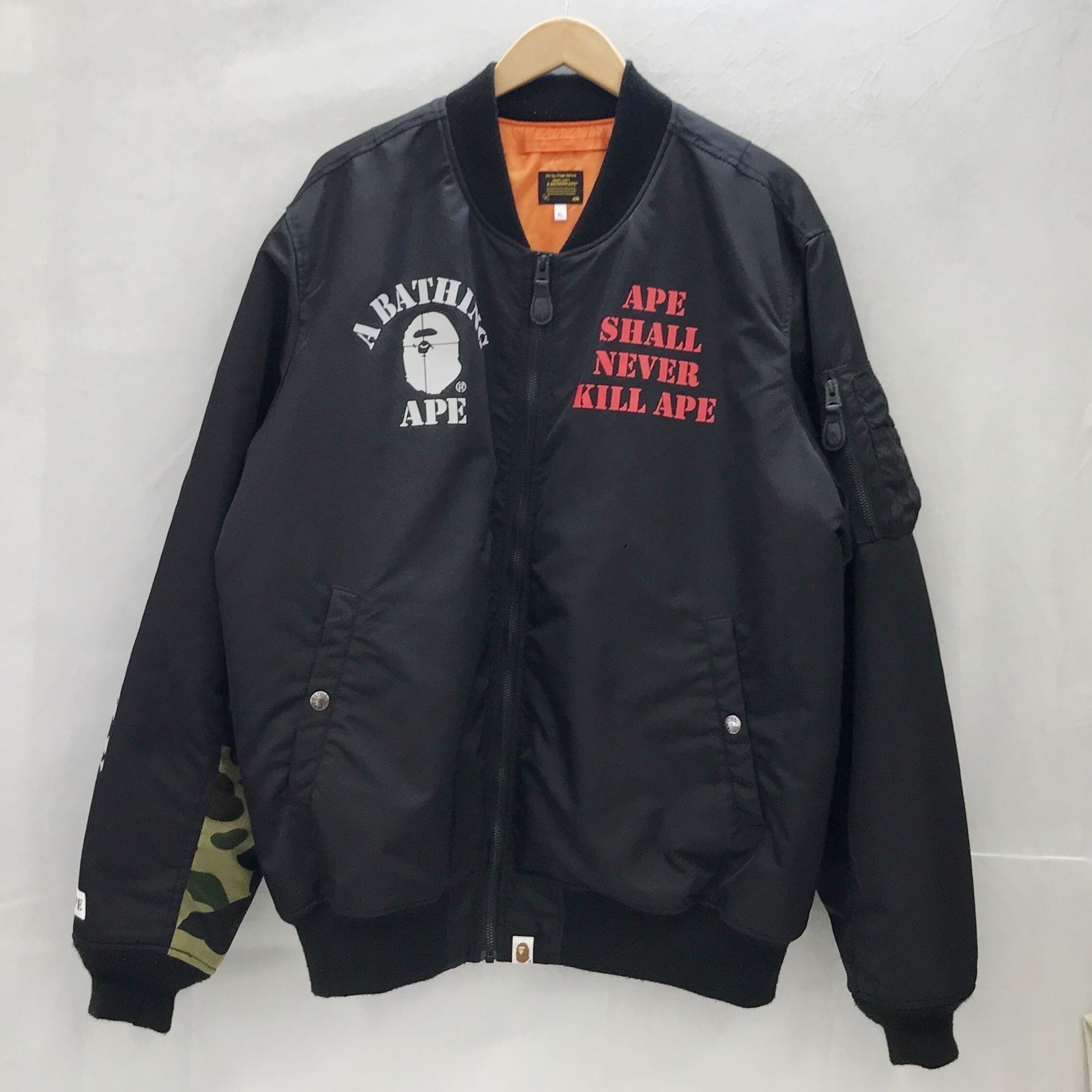 A BATHING APE アベイシングエイプ Stencil Loose Fit MA-1 Jacket 